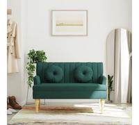 Vidaxl Banc Avec Coussins Vert Foncé 113x64,5x75,5 Cm Tissu Multicolore