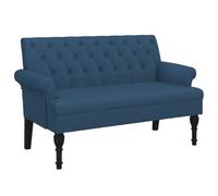 vidaXL Banc avec Dossier Canapé avec Accoudoir Banquette avec Pieds en Bois Siège de Salon Salle de Séjour Moderne Bleu 372126