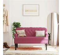 vidaXL Banc avec dossier bordeaux 119,5x64,5x75 cm velours372160 Rouge G