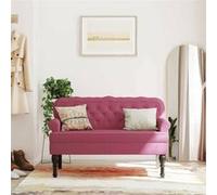 vidaXL Banc avec Dossier, Canapé avec Accoudoir, Banquette avec Pieds en Bois, Siège de Salon Salle de Séjour, Moderne, 372160 Rose G