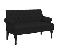 vidaXL Banc avec Dossier, Canapé avec Accoudoir, Banquette avec Pieds en Bois, Siège de Salon Salle de Séjour, Moderne, Noir 372122