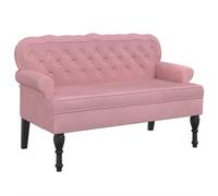 Banc avec dossier rose 119,5x64,5x75 cm velours
