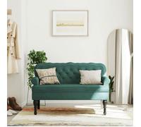 Vidaxl Banc Avec Dossier Vert Foncé 119,5x64,5x75 Cm Velours Multicolore