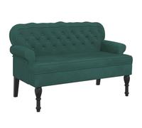 vidaXL Banc avec Dossier, Canapé avec Accoudoir, Banquette avec Pieds en Bois, Siège de Salon Salle de Séjour, Moderne, Vert Foncé Velours