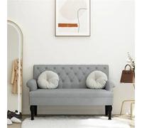vidaXL Banc avec dossier 372120 – Banquette moderne 120×62×75,5 cm, tissu gris clair