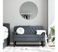 vidaXL Banc avec dossier gris foncé 119,5x64,5x75 cm velours 372157