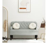 Vidaxl Banc Avec Dossier Gris Clair 119,5x64,5x75 Cm Velours Gris
