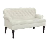 vidaXL Banc avec dossier 119,5×64,5×75 cm velours crème