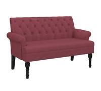 Vidaxl Banc Avec Dossier Rouge Bordeaux 120x62x75,5 Cm Tissu Multicolore