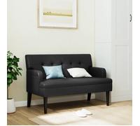 vidaXL Banc avec dossier 372153 – similicuir, pieds en bois, 112x65,5x75 cm Noir