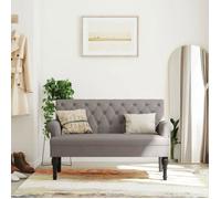 vidaXL Banc avec dossier 372125 – Tissu moderne, accoudoirs, pieds en bois