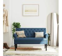 Vidaxl Banc Avec Dossier Bleu 120x62x75,5 Cm Tissu Multicolore