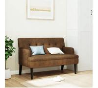 vidaXL Banc avec Dossier, Canapé avec Accoudoir, Banquette avec Pieds en Bois, Siège de Salon Salle de Séjour, Moderne, Marron Similicuir Daim
