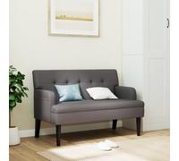 vidaXL Banc avec dossier Banquette moderne 112x65,5x75 cm similicuir pieds en bois Gris 372151