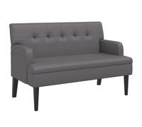 vidaXL Banc avec dossier Banquette moderne 112x65,5x75 cm similicuir pieds en bois Gris 372151