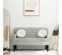 Vidaxl Banc Avec Dossier Gris Clair 119,5x64,5x75 Cm Velours Gris