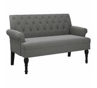 vidaXL Banc avec dossier 120 x 62 x 75,5 cm tissu gris foncé pieds en bois 372121