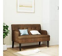 Vidaxl Banc Avec Dossier Marron 112x65,5x75 Cm Similicuir Daim Multicolore