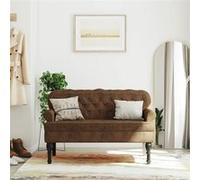 Banc avec dossier marron 119,5x64,5x75 cm similicuir daim