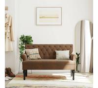 Vidaxl Banc Avec Dossier Marron 120x62x75,5 Cm Similicuir Daim Multicolore