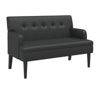 vidaXL Banc avec Dossier, Canapé avec Accoudoir, Banquette avec Pieds en Bois, Siège de Salon Salle de Séjour, Moderne, Noir 372153