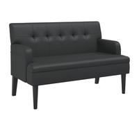 vidaXL Banc avec Dossier, Canapé avec Accoudoir, Banquette avec Pieds en Bois, Siège de Salon Salle de Séjour, Moderne, Noir 372153