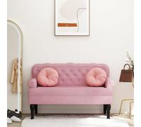 Banc avec dossier rose 119,5x64,5x75 cm velours