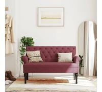 Vidaxl Banc Avec Dossier Rouge Bordeaux 120x62x75,5 Cm Tissu Multicolore