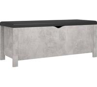 vidaXL Banc avec espace de rangement et coussins gris béton 105x40x45cm