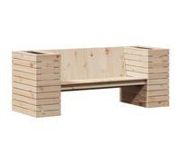 Banc avec jardinières - Bois massif - 167,5x60x65 cm - 3 personnes - Extérieur - Naturel
