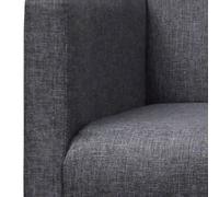 Banc Avec Coussin Rembourré Tissu Hévéa Gris Foncé Gris