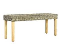 Vidaxl Banc 110 Cm Rotin Naturel Kubu Et Bois De Manguier Massif
