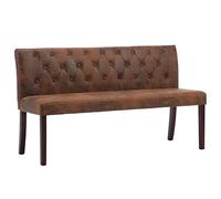 vidaXL Banc Banquette de Salon Banc de Couloir Banquette d'Entrée Banc de Salle de Séjour Maison Intérieur 148,5 cm Marron Similicuir Daim