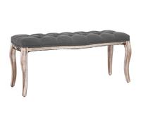 vidaXL Banc Banquette de Salon Banquette de Salle de Séjour Meuble de Salon Maison Intérieur Lin 110x38x48 cm Gris Foncé Bois Massif