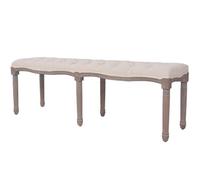 Banc Lin Bois massif 150 x 40 x 48 cm Blanc crème