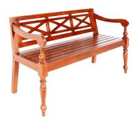 Vidaxl Banc Batavia 123 Cm Bois D'acajou Massif Marron Foncé Marron