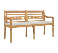 Vidaxl Banc Batavia Avec Coussin 150 Cm Bois De Teck Massif