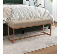 Vidaxl Banc Beige 110x36x45 Cm Velours Beige