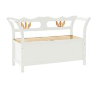 Vidaxl Banc Blanc 107x45x75,5 Cm Bois De Sapin Solide