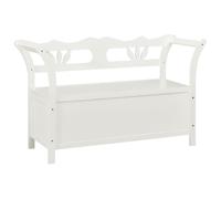 Vidaxl Banc Blanc 107x45x75,5 Cm Bois De Sapin Solide