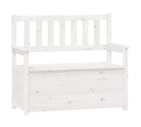vidaXL Banc Blanc 112,5x51,5x96,5 cm Bois de pin massif