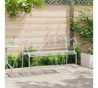 Vidaxl Banc Blanc Métal 104 X 54 X 93 Cm Durable Banc D'extérieur