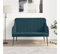 vidaXL Banc Bleu 110x76x80 cm Velours Bleu G