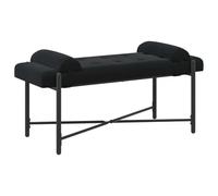 vidaXL Banc capitonné à Boutons avec Coussins Noir 110 x 40 x 46 cm, Banc Modern et rectangulaire capitonné pour Chambre, Salon, Couloir, Salle à Manger, Assise intérieure Confortable