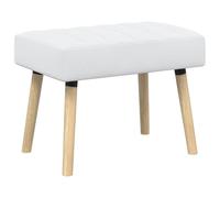 vidaXL Banc capitonné Canal Blanc 60 x 40 x 45 cm Tissu, Banc rectangulaire Moderne, Assise capitonnée, Meuble Chic pour Salon, Salle à Manger et Couloir