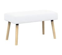 vidaXL Banc capitonné Canal Blanc 80 x 40 x 46 cm Tissu, Banc rectangulaire Moderne, Assise capitonnée, Meuble Chic pour Salon, Salle à Manger et Couloir