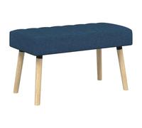 vidaXL Banc capitonné Canal Bleu 80 x 40 x 46 cm Tissu, Banc rectangulaire Moderne, Assise capitonnée, Meuble Chic pour Salon, Salle à Manger et Couloir