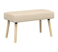vidaXL Banc capitonné Canal Crème 80 x 40 x 46 cm Tissu, Banc rectangulaire Moderne, Assise capitonnée, Meuble Chic pour Salon, Salle à Manger et Couloir