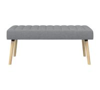 vidaXL Banc capitonné canal Gris clair 110 x 40 x 46 cm Tissu