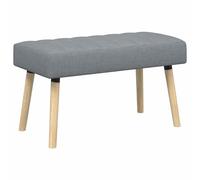 vidaXL Banc capitonné Canal Gris Clair 80 x 40 x 46 cm Tissu, Banc rectangulaire Moderne, Assise capitonnée, Meuble Chic pour Salon, Salle à Manger et Couloir